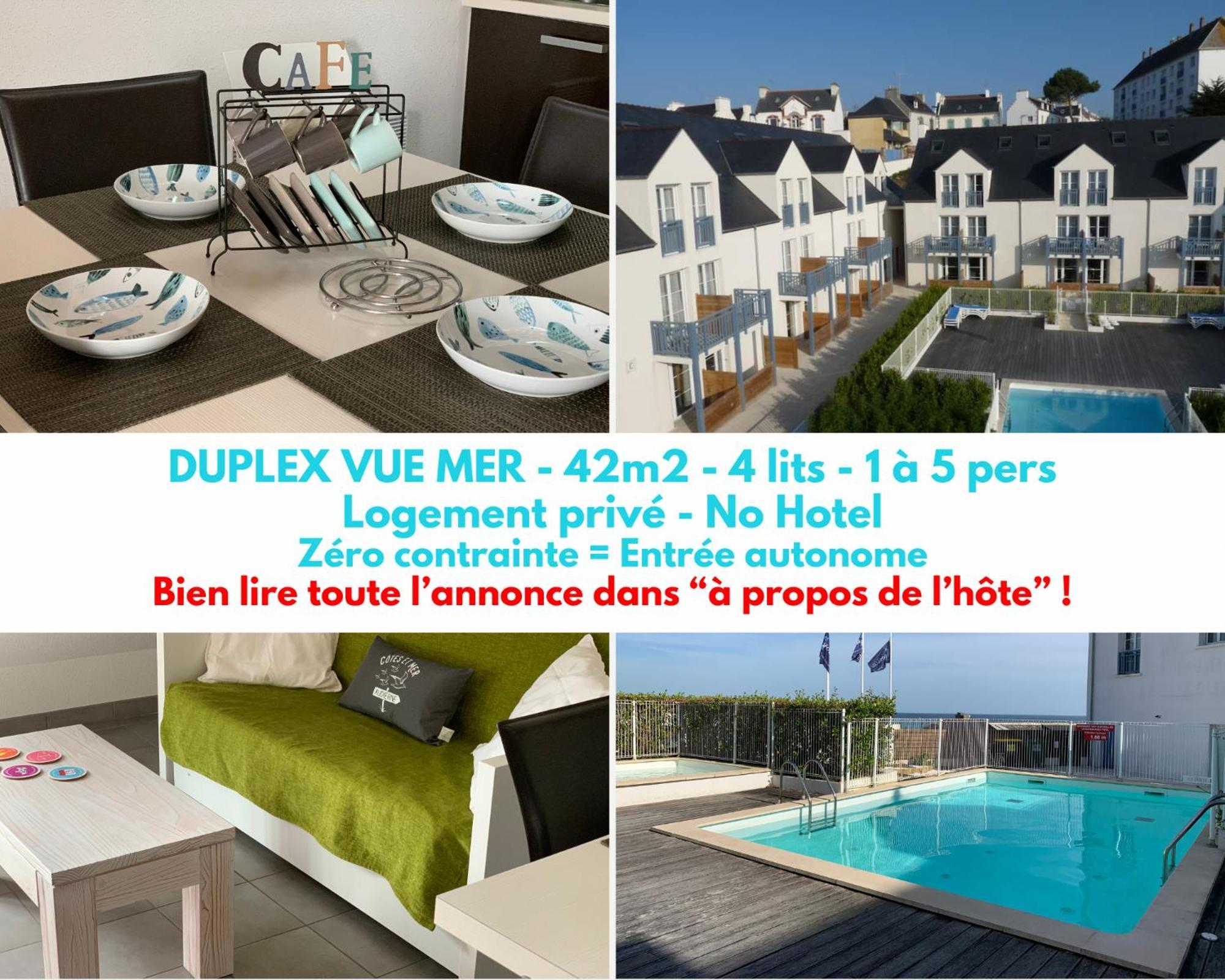Duplex Vue Mer - Plage A 100M- 4 Lits - Parking Sous Sol Audierne Exterior foto